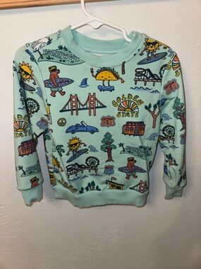 Kids Mint Little Sleepies California Graphic Sweatshirt Crewneck 2T